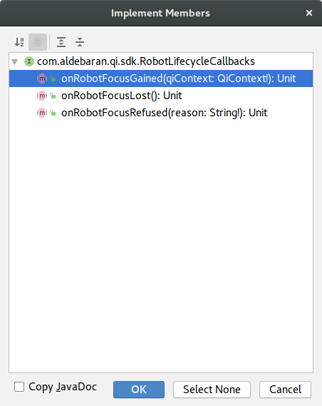 Implementable members proposed popup