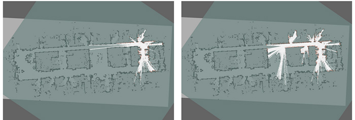 Fig. 8. Example of LIDAR Map-based localization using ROS.