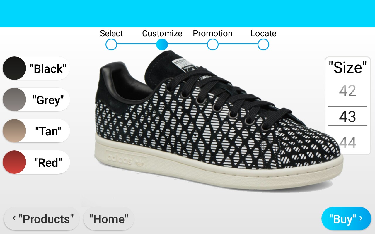 The product's details selection