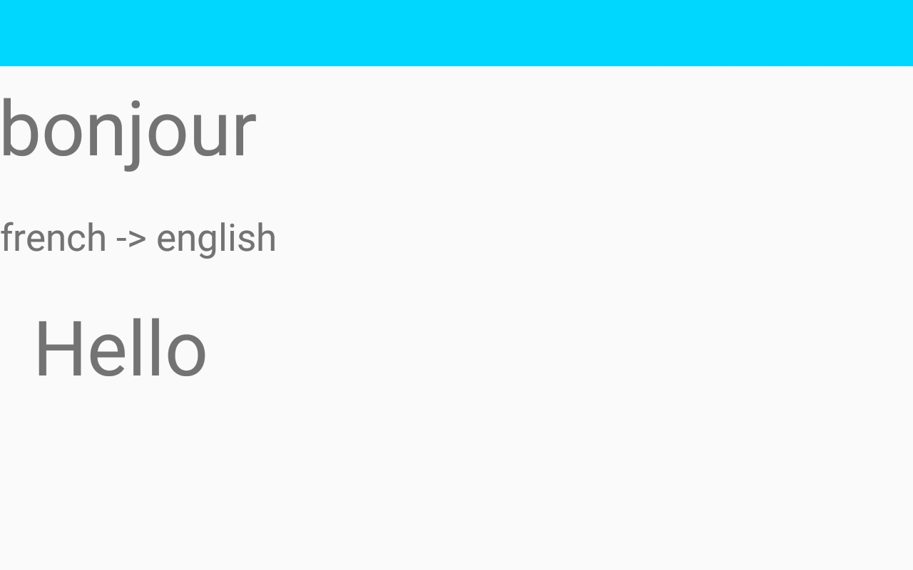 Screenshot of the app second layer with translated sentences