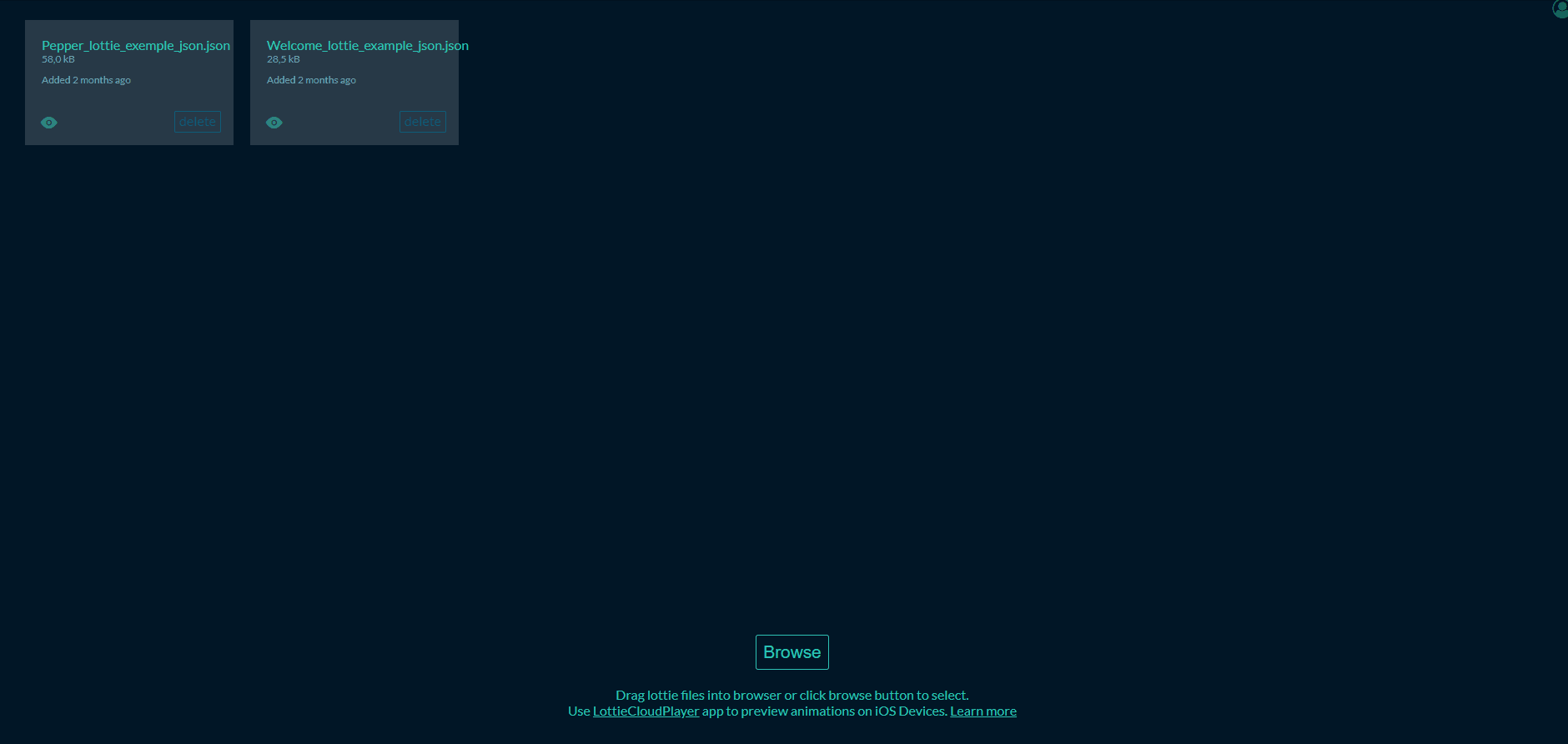 A welcome animation previewed with an online editor