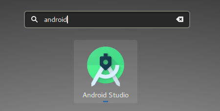 Android Studio on dashboard