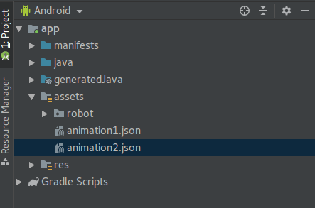 Content tree of the app