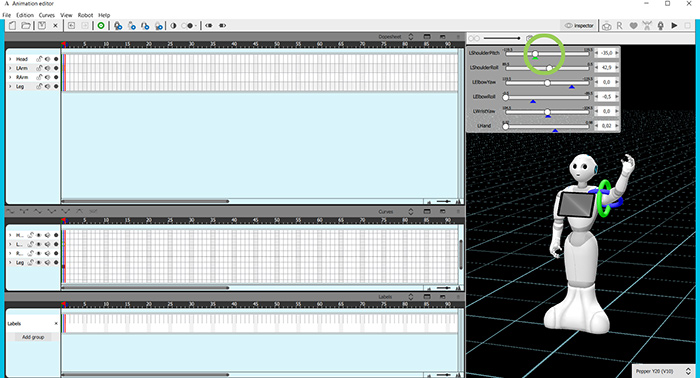 Interface - 3D view - Inspector and Sliders