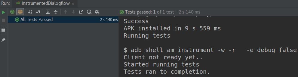 screenhots of successful tests